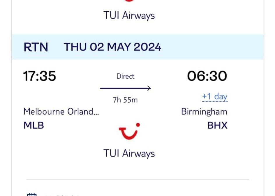 APRIL 2024 Direct Return Flight – Only £206.00 per person