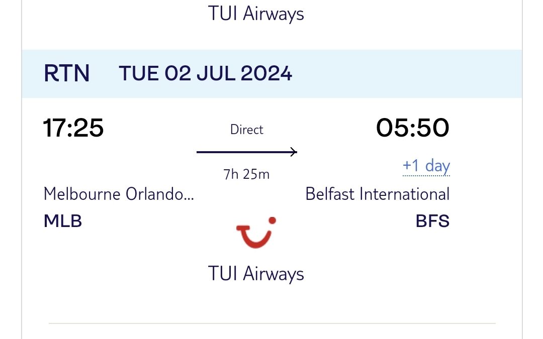 BELFAST – JUNE/JULY Direct Return Flight – Only £330.00 per person